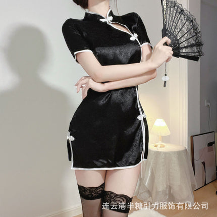 Half-Sugar Gravity Sexy Retro Lingerie Passionate Open-Front Cheongsam Uniform Temptation Teasing Hot Girl 8109