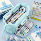 Oxford cloth steel frame pencil case [light blue]