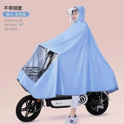 [New Listing] Raincoat Electric Car Motorcycle Increased Thickening and Long Anti-Rainstorm Double Riding Poncho
