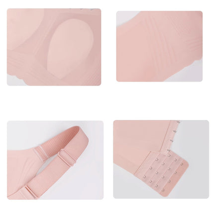 240804 Summer Cool Ultra-thin Seamless Big Chest Showy Rabbit Ear Cup Women's Non-rimless Parammary Bra