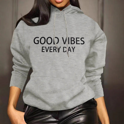 Tw493 Cross-Border Amazon Trendyy Hoodie Sweatshirt for Women European and American Autumn and Winter Loose Letter Printed Pullover Sweatshirt