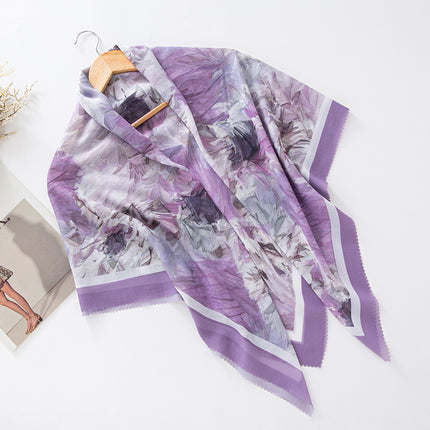 Cross-Border New Product Voile Print 110 Square Scarf Classic Lace Scarf Turban Malaysian Shawl
