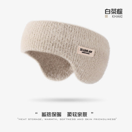 Autumn and Winter Imitation Mink Fur Earmuffs for Sleeping, Outdoor Sports and Cycling Headbands, Windproof and Cold-Proof Forehead Protection and Warmth
