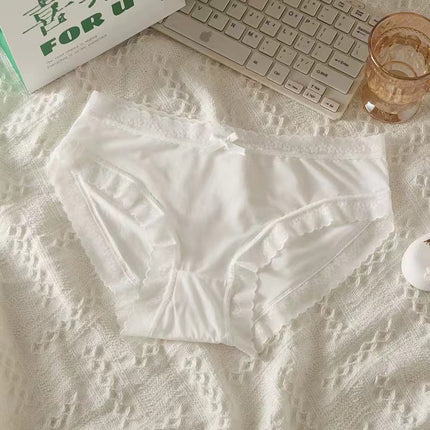 New Cream Girl Underwear Solid Color Seamless Quick-Drying Lace Sexy Ultra-Thin Summer High-End Thin Mask Shorts