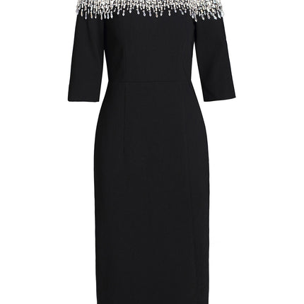 Zhili Light Luxury Elegant Evening Dress with Heavy Beading and Color Blocking, Feminine Bodycon Dress, Spring 2026