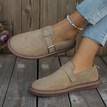 Birkenstone shoes soft bottom women's 2024 winter new retro outer wear a pedal women's flat round head bread shoes wholesale