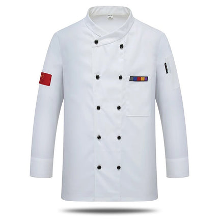 Chef Work Clothes Short-Sleeved Wholesale Men's Kitchen Hotel Catering Foreign Trade Restaurant Printable Embroidered Chef Uniform Long-Sleeved Suit