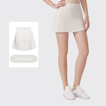 [in Stock] Ld Yoga Spring/Summer Short Skirt Anti-Exposure Fitness High-Waisted Sports Quick-Dry Training Tennis Pleated Skirt