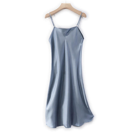 Special Cabinet Style Silk Slip Skirt Pure Mulberry Silk Nightgown Simple Exquisite Petticoat Mid-length Women's dress Solid Color