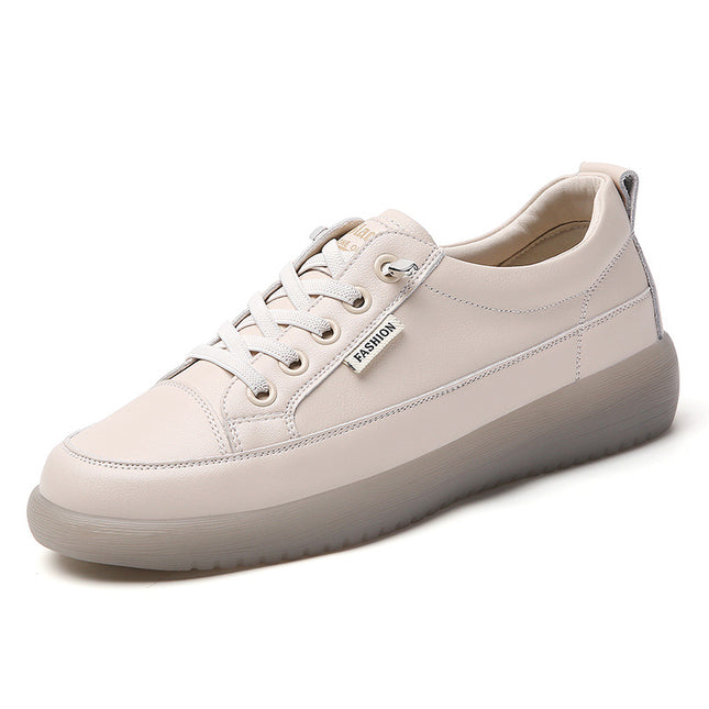 Simple White Shoes, Breathable Tendon Soft-Soled Flats, Women's Shoes, Student Casual Shoes, Comfortable Slip-On Work and Commuting Shoes
