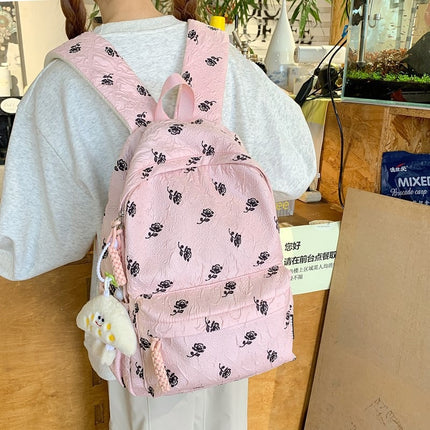 Cross-border Schoolbag Ins Style Small Floral Student Backpack Large small size Computer Bag Fresh and Sweet Simple Backpack