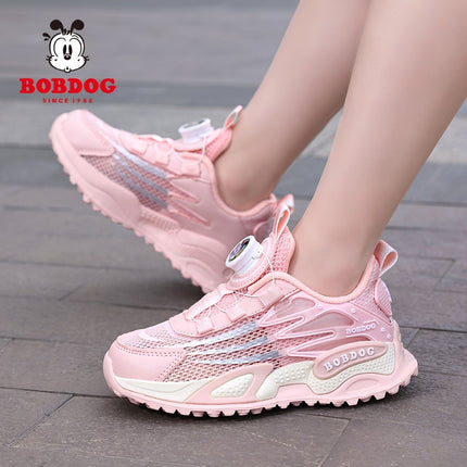 Babudou Girls' Shoes Fashionable Princess Versatile 2026 Spring and Autumn New Leather Waterproof Mesh Breathable Sneakers