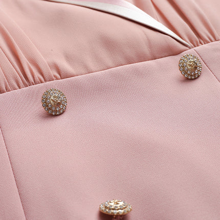 Zhili French-Style Dress 2026 New Women's Summer Formal Occasion Gentle Style Pear-Shaped Figure Pink Suit Dress
