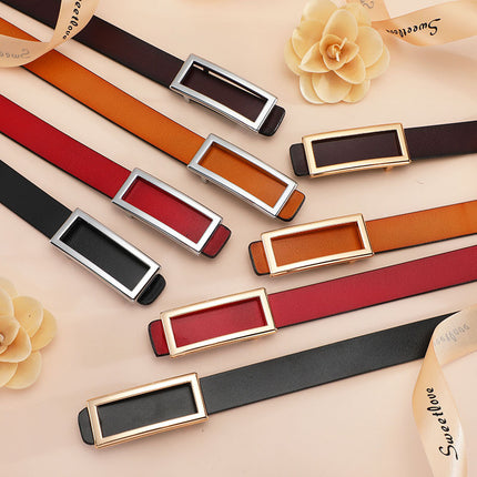 Belt Women's Leather Simple Fashion Women's Professional Belt Women's South Korea Dress Decorative Suit Trendy Belt