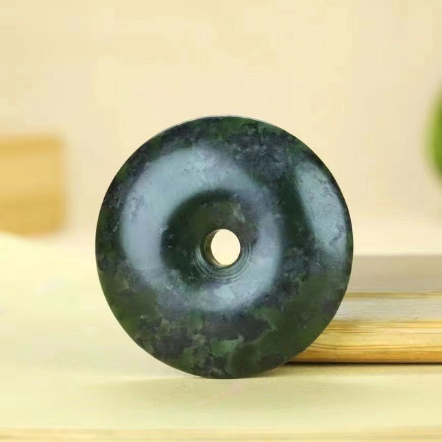Xizang Jade Medicine King Stone Snake Pattern Jade Peace Pendant Tianzhu Peace Pendant Olive Green Ink Jade Meteorite Pendant