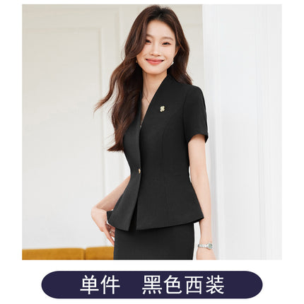 High-end Suit suit Women's Summer Thin Temperament Beauty Salon Front Desk Tooling Jacket Light Medical Beauty Jewelry Store Work Clothes