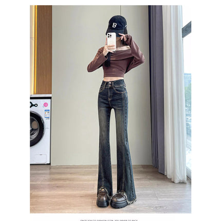 American Retro High Street Jeans for Women 2025 Summer New Loose Drape Straight Wide-Leg Floor-Length Pants