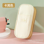 Canvas retractable pencil case [khaki]
