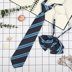 Dark blue wide stripes (tie collar flower)