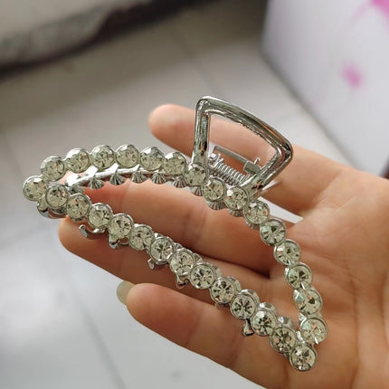 European and American Korean style electroplated rhinestone clip simple women's hairpin hairpin all-match internet celebrity rare medium diamond style hair clip