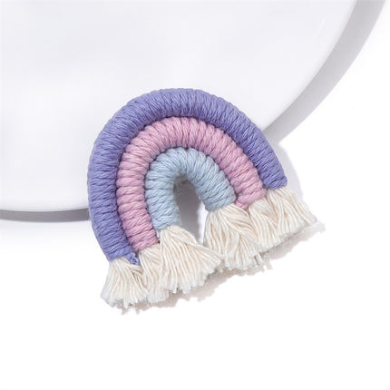 Fabric Ethnic Style Tassel Rainbow Pendant Pendant Cute Children Handmade DIY Keychain Bag Accessories Woven
