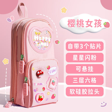 Large-Capacity Pencil Case, High-Quality Appearance, Stationery Bag for Male and Female Students, Junior High School Portable Backpack Pencil Case, Kapibara Ins Style