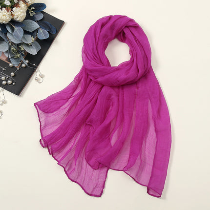 New Pure Color 30D Chiffon Silk Scarf, Fashionable Oversized Chiffon Beach Towel, Travel Sun Protection Gauze Scarf, Spot Wholesale