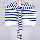 Navy stripes on white