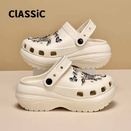 2024 New Style Cave Shoes Women's Summer Thick Sole Non-Slip Cute Blow Ball Dog Outer Wear Beach Baotou Sandals and Slippers for Women