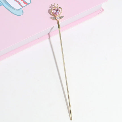 Girl's Love Rhinestone Magic Wand Hairpin Daily Simple Fashion Sweet Hairpin High-end Pearl Hairpin Hair Accessories