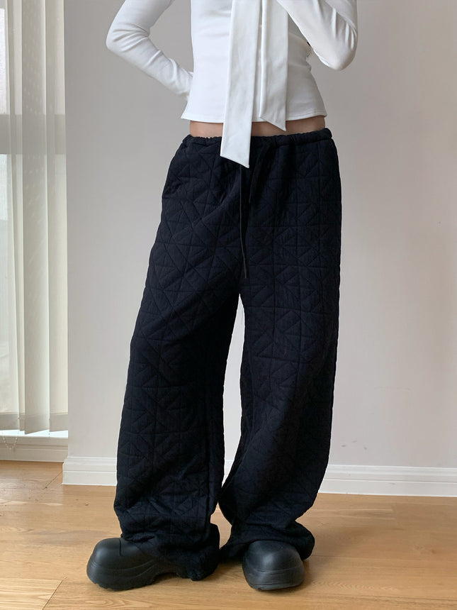 Dorothy Winter New Warm and Sunny Rhombic Cold-proof Quilted Walking Pants All-match Loose Thickened Casual Pants
