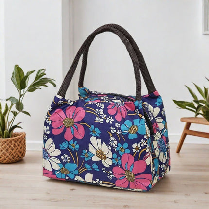 Oxford cloth printed lunch box bag new fashion casual ladies portable lunch bag hand mummy bag cartoon cute