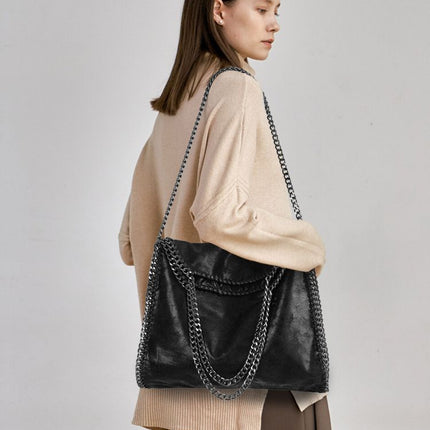 Aliexpress Foreign Trade 2025 New Chain Women's Bag Foldable Women's Shoulder Bag Factory Direct Sales Large Bag Wholesale