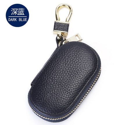 The first layer of cowhide new 2024 litchi pattern can be factory direct sales key set model GM key case