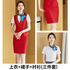 Women's red + skirt + shirt / S