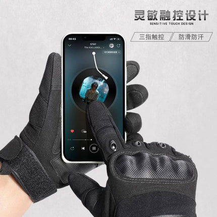 Special Forces Tactical Gloves for Men, Spring and Summer Outdoor Military Enthusiasts, Cycling, Fitness, Full-Finger, Breathable, Non-Slip
