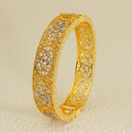 Gold Silver Rose Color Middle East Ethiopian Bangles Dubai Women Fashion Jewelry Bridal Wedding Gift