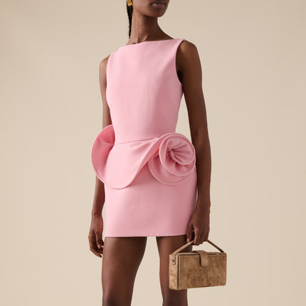 Cross-Border Supply Spring and Summer New Women's Clothing, Slim, Simple and Slim, Bow-Decorated Party Dress