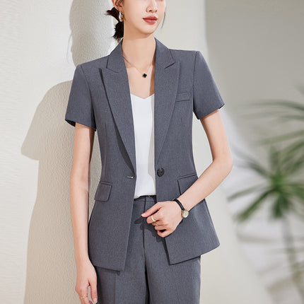 Grey Business Suit suit Women's Summer High-end Hotel Front Desk Manager Dress Jewelry Store Work Suit