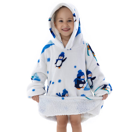 New composite winter clothes home pajamas lazy TV blanket baby flannel oversized super thick lambswool cartoon