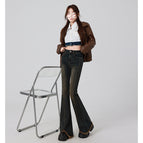 Thin velvet vintage blue trousers / XS
