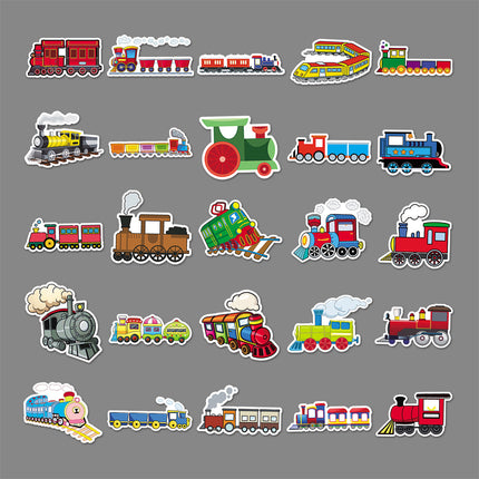 50 cartoon small train creative stickers skateboard luggage stickers laptop car motorcycle decoration