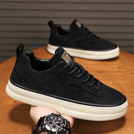 2025 Autumn/Winter High-Top Men's Shoes, Suede Leather Shoes, Men's Trendy Sneakers, Fashionable Sports Casual Shoes, Cross-Border Large Sizes