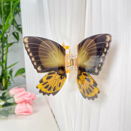 YHJ Hair Accessories New High-end Sense Simulation Butterfly Grab Clip Disc Hair Printing Hairpin Back Head Shark Clip Hair Grab