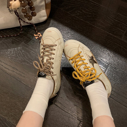 Fashionable and Versatile Genuine Leather German Training Shoes 2025 Summer and Autumn New Korean Style Star Distressed Casual Sports Dirty Shoes for Women