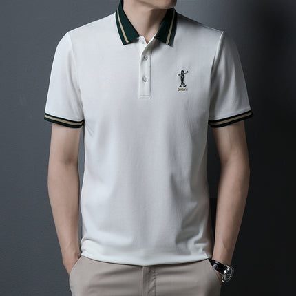 Explosions villain golf men's cotton polo summer short sleeve color live tremolo fast hand foreign trade special contribution