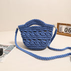 Colorful crossbody cotton thread blue (without lining)