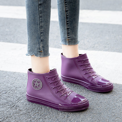 2026 Korean Short-Tube Women's Waterproof Non-Slip Boots, Water Shoes for Car Washing, Outdoor Use, Student Rubber Shoes, Export Rain Shoes