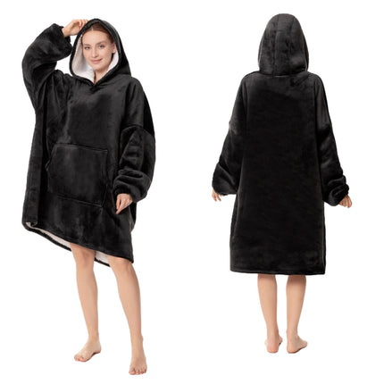 Amazon's New Hooded Adult Cold-Proof Clothing for Couples to Wear Outside Home Clothes Cross-Border Same Style Flannel Nightgown