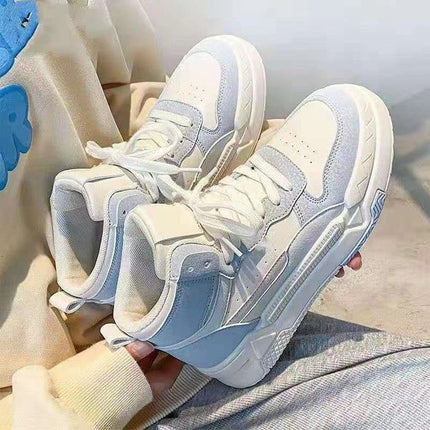 Autumn and Winter New High-Top Sneakers for Women, College Style Niche Original Thick-Soled Sneakers, Versatile Fashionable Casual White Shoes